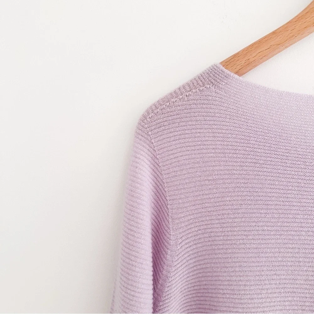 Eileen Fisher Silk Cashmere Sweater Italian Knit Lavender Oversized Boatneck XXS